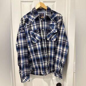 Jack and Jones Button up long sleeve shirt size large plaid